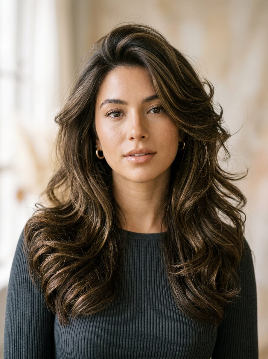 Butterfly Cut mit großem Blowout - Butterfly Cut